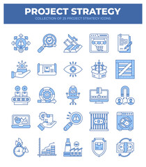 Project Strategy Icons. 25 Essential Icons for Business Planning