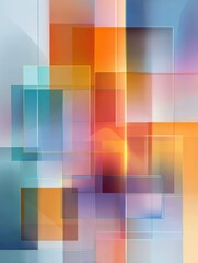Geometric Abstraction: An abstract composition of colorful rectangles and squares, creating a visually dynamic interplay of shapes, forms and vivid hues.