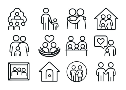 Family Outline Drawing Easy