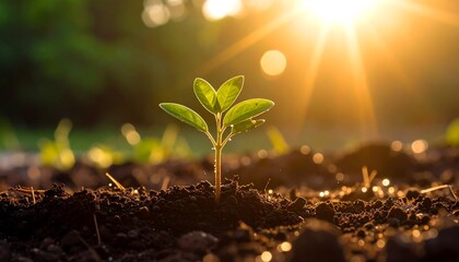Resilient Sprout Reaching for Sunlight: A Symbol of New Beginnings