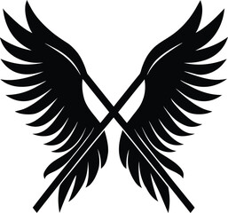 Obraz premium angel wings cross on the white background.eps