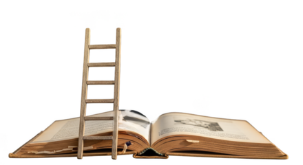 Ladder To Knowledge Open Antique Book