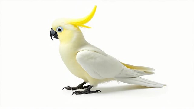 sulphur crested cockatoo isolated on white background.