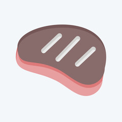 Icon Steak. related to BBQ symbol. flat style. design editable
