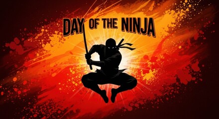 Day of the Ninja: A Fierce Silhouette in Dynamic Action