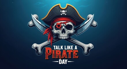 Fototapeta premium International Talk Like A Pirate Day Skull and Crossbones