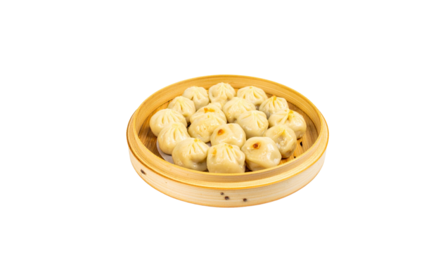 Elegant homemade dumpling arrangement, food photography  isolated on solid white background P|ng