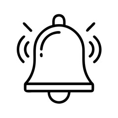 Obraz premium Notification bell icon with sound waves in minimalistic style 