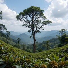 Obraz premium pine tree in the mountains