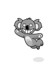 Illustration of a jumping koala