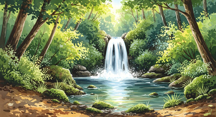 Fototapeta premium Hidden Waterfall Haven