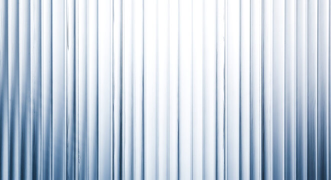 This image features a series of evenly spaced vertical ribs The texture transitions from a deep cool blue on the sides to a bright almost white light at the top