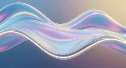 Fotobehang Fractal waves abstract blue background  © Muhammad Ahmad