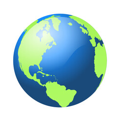 Fototapeta premium Stylized Globe Illustration North and South America View - Educational Resource for Geography and Global Studies