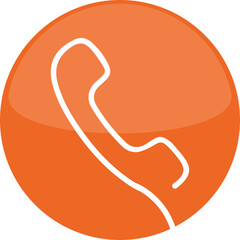 Simple orange circular icon of a hand reaching into a basket symbolizing giving or charity.