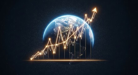 Global Economy Growth: Conceptual image of world economic expansion and progress