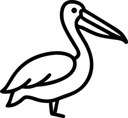 Artistic illustration of a pelican in flight clean vector design