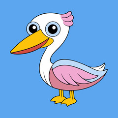 Artistic illustration of a pelican in flight suitable for coastal or wildlife themes
