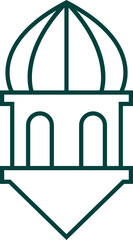 Stylized Islamic Dome and Minaret Icon.