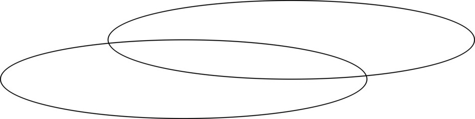 Two Intersecting Ellipses Forming a Venn Diagram Shape.