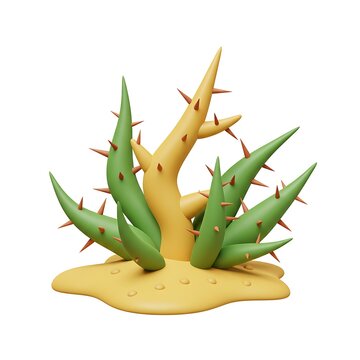 Cartoon cactus desert plant element