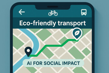 Eco friendly transport app uses ai for social impact by guiding users on sustainable routes with bike and bus options for better environment care