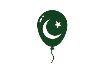 Pakistan Independence Day Balloon Illustration with Crescent Moon and Star | Green Celebration Vector for National Holiday, Patriotic Design and Cultural Event Marketing