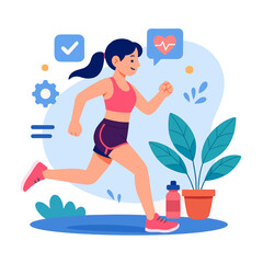 Healthy Lifestyle: Woman Jogging for Fitness and Heart Health