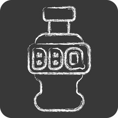Icon BBQ Sauce. related to BBQ symbol. chalk Style. design editable