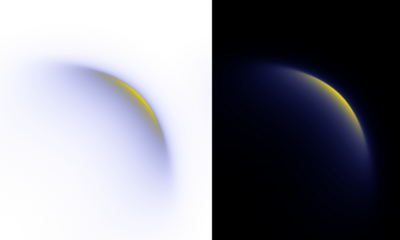 Glowing blue planet horizon with a yellow light rim, an isolated PNG graphic for transparent overlay.
