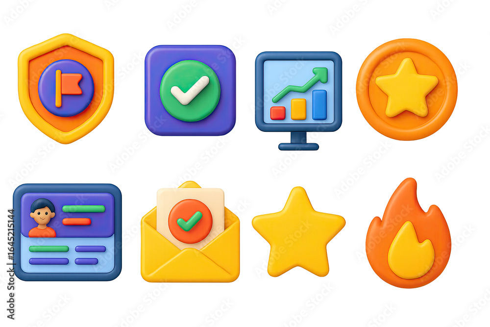 Wall mural set of icons for a computer program