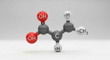 3D Lactic Acid Molecule in Laboratory Environment
