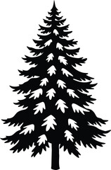 snow covered pine tree on white background.eps