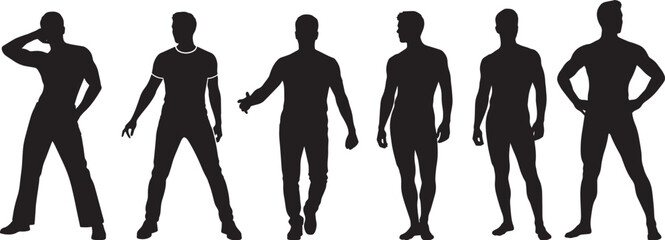 Male Silhouette Poses Vector