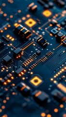 Obraz premium Cybernetic Network with Advanced Electronics and Neural Connections for Information Exchange