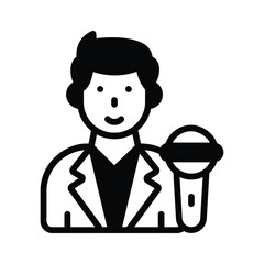 A glyph icon showing singer performing at event