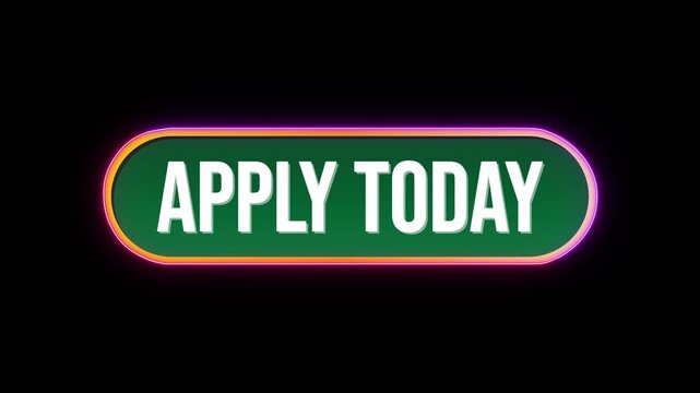 Apply today Button Click Animation with Computer Mouse Cursor and Luxury Neon Glow Colorful Border on Black Background_1