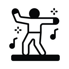 A glyph icon showing people dancing at celebration