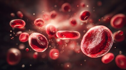 Red blood cells in motion.