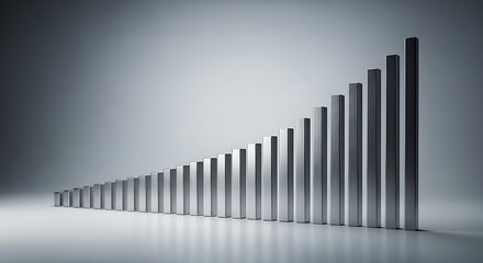 Obraz premium Silver Bars Ascending: A Conceptual Illustration of Business Growth and Success