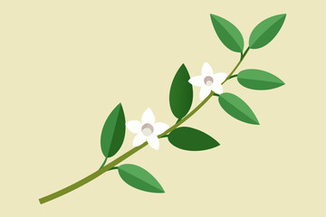 Wild Orchid Branch Isolated with Greenery Bundle