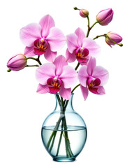 Pink Orchid Bouquet in Clear Glass Vase
