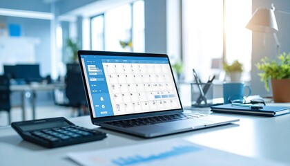Streamlining productivity: desktop setup with digital calendar and tools