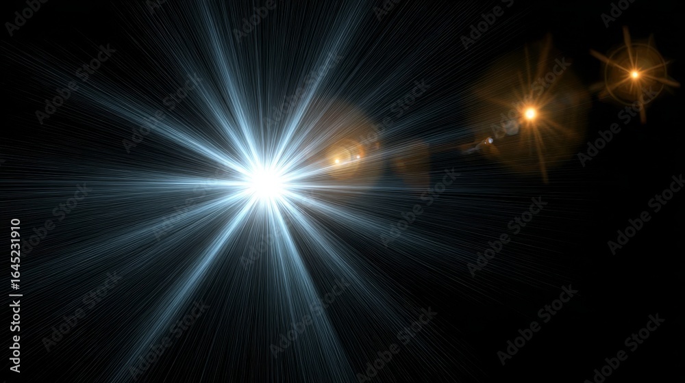 Canvas Prints radiant source of light over a black screen creating abstract optical effects for dynamic visuals