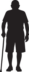 Senior Man with Cane Silhouette
