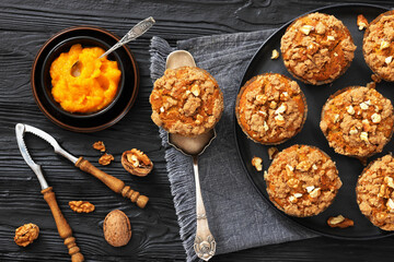 sweet potato muffins with streusel nut topping
