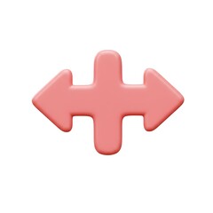 3D pink double arrow symbol isolated