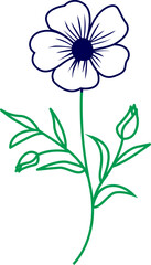 Bellflower on a white background. Bellflower with buds isolated on white background. Colourful illustration of campanula flowers and buds