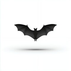 Naklejka premium Bat Gliding With Wings Spread, Highlighting Its Silhouette