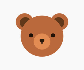 Cute teddy bear face icon. Vector illustration.